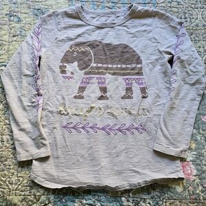 Peek Elephant Cotton Graphic Tee Girls Size 2XL (12)